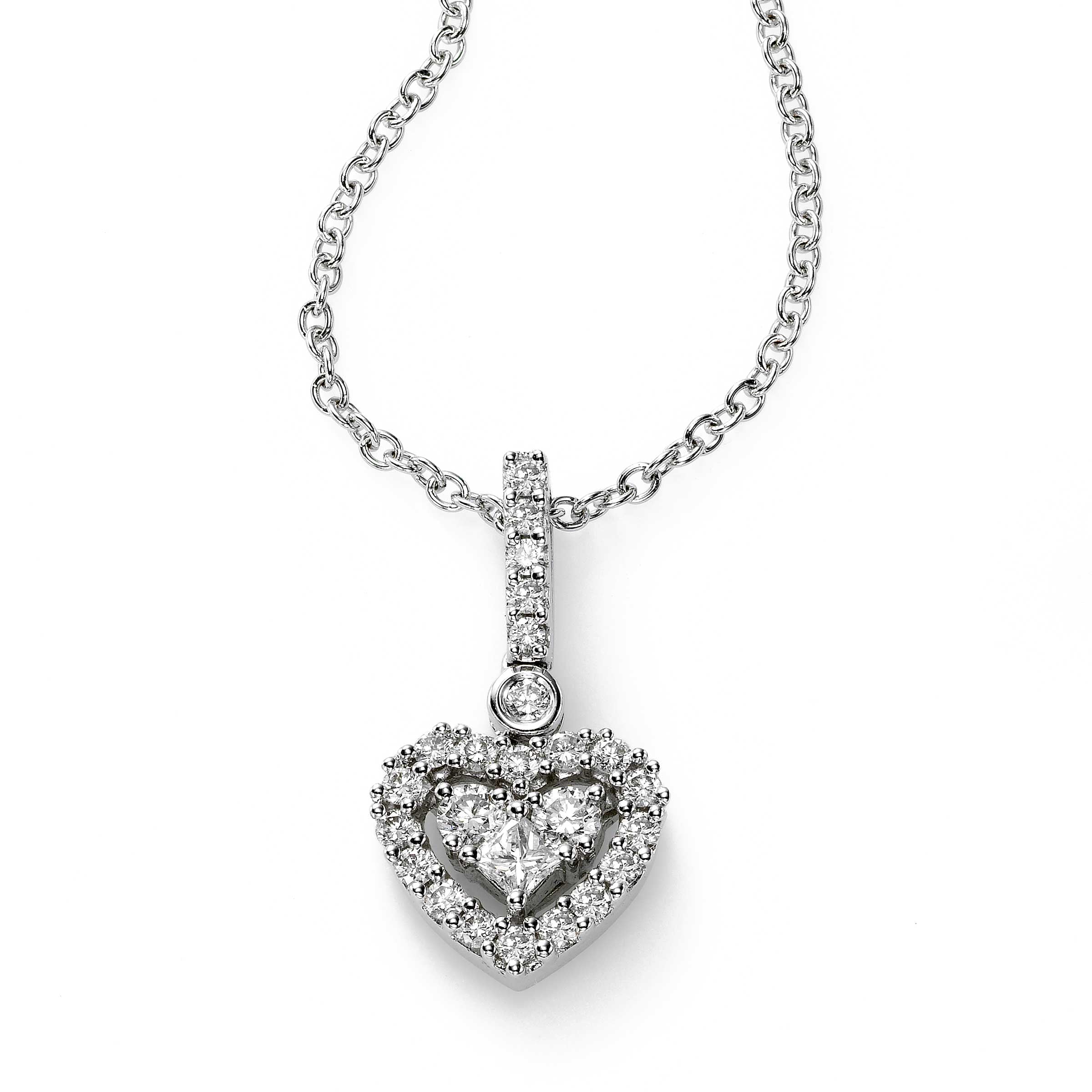 Double heart fashion diamond pendant