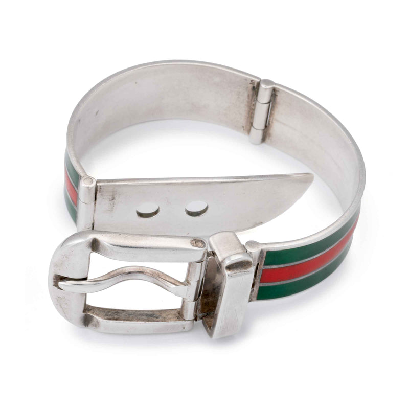 Gucci logo enamel bracelet