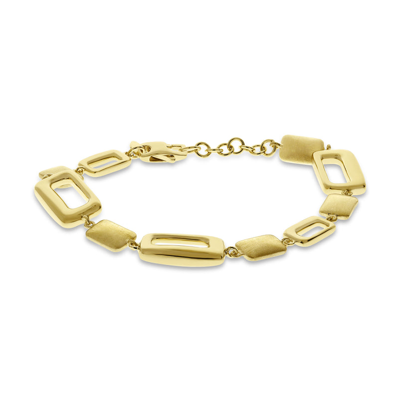 Rectangular Link Flexible Bracelet, 14K Yellow Gold