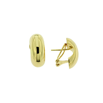 18kt polished yellow gold 31/10G Ribbon earring