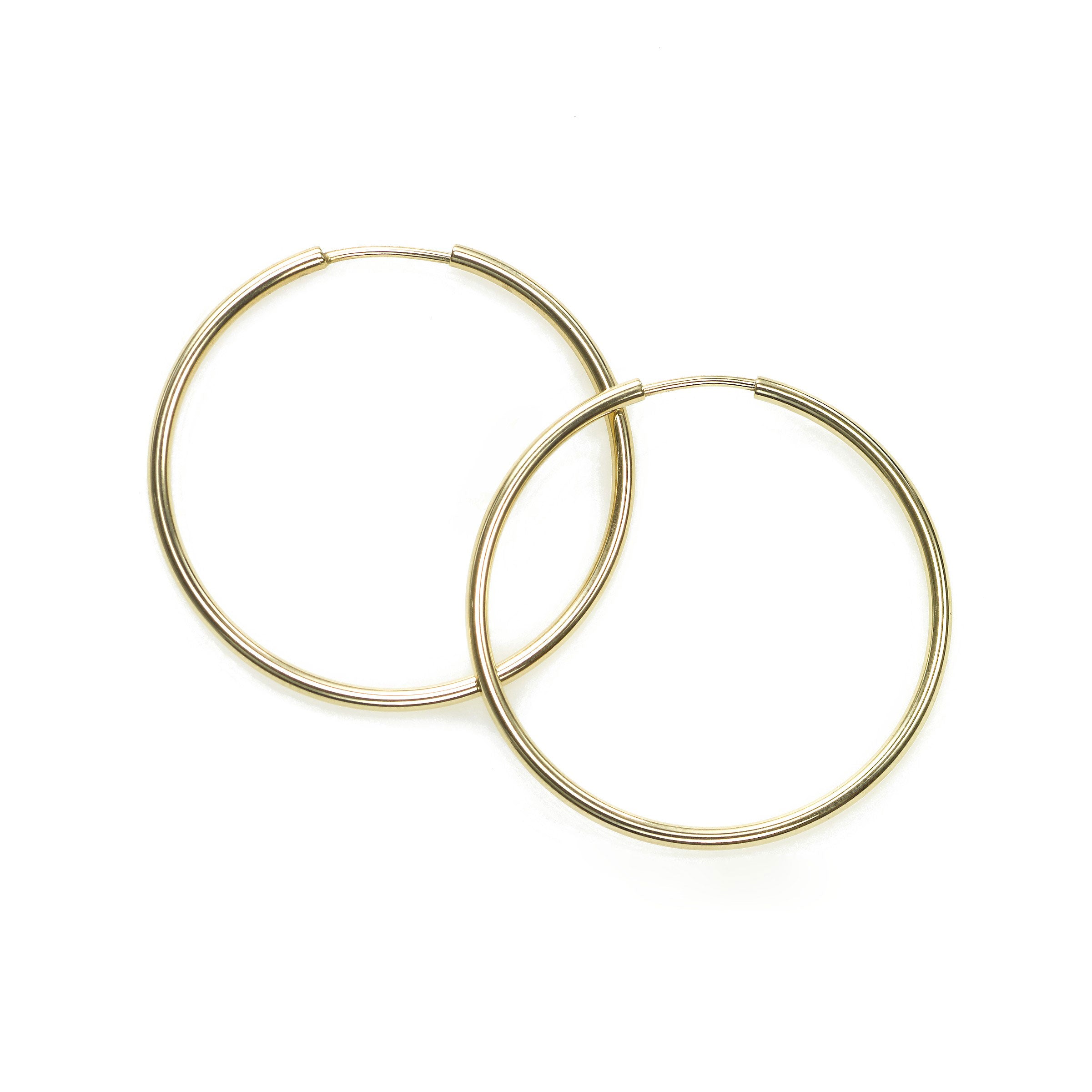 Children's 14K Yellow Gold Polish Plain Endless Small Hoop Earrings