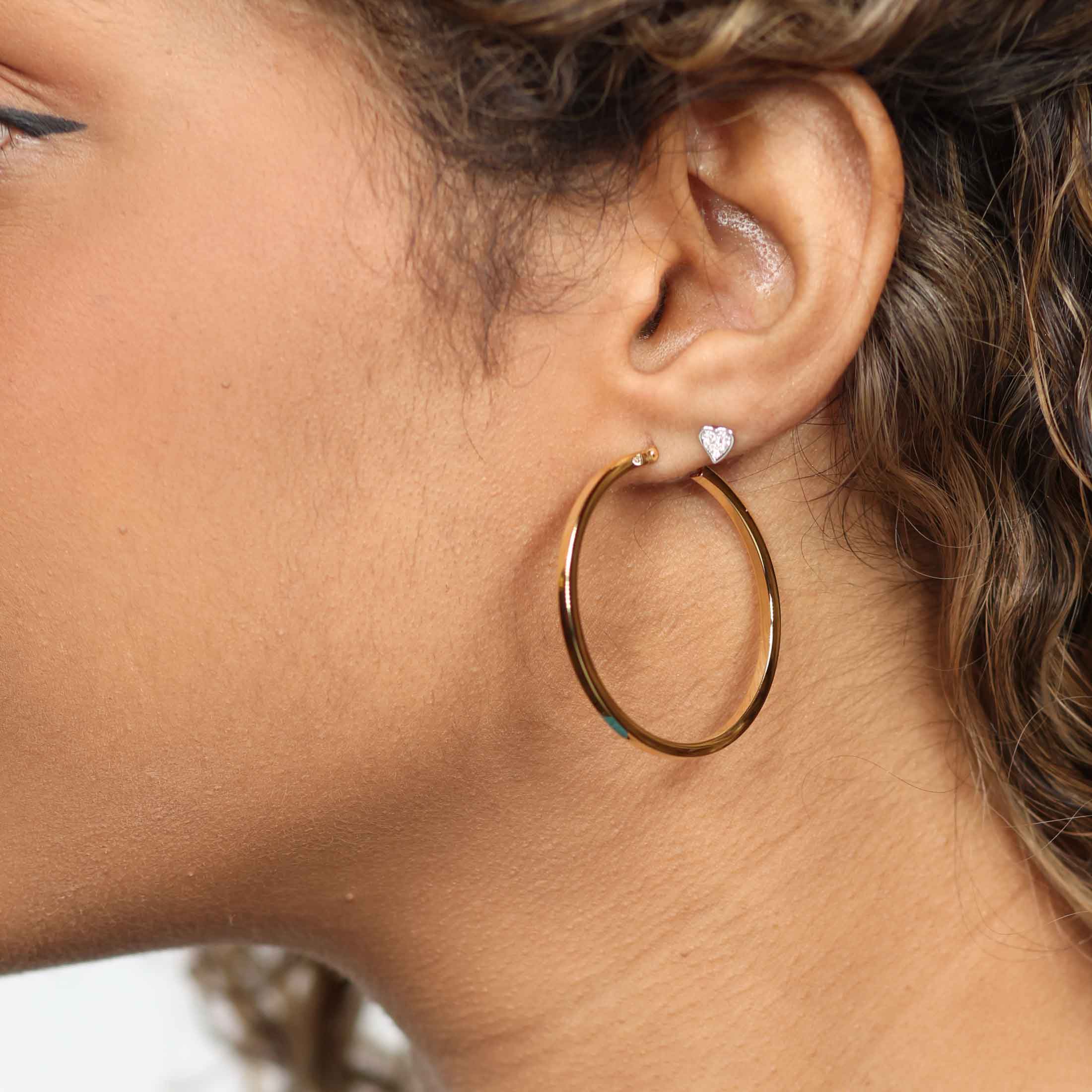 Sparkle Allure Crystal 24K Gold Over Brass Hoop Earrings | Hawthorn Mall