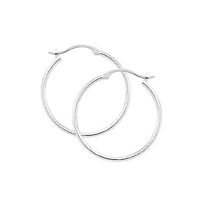 Red Classic small thick sterling silver hoop earrings
