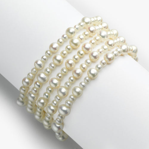 Real Cultured Freshwater Pearl 4 Strand Bracelet with 14K Gold Fill or –  Bourdage Pearls