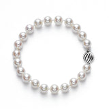 Akoya Cultured Pearl Bracelet, 6.5 x 6 MM, 14K White Gold