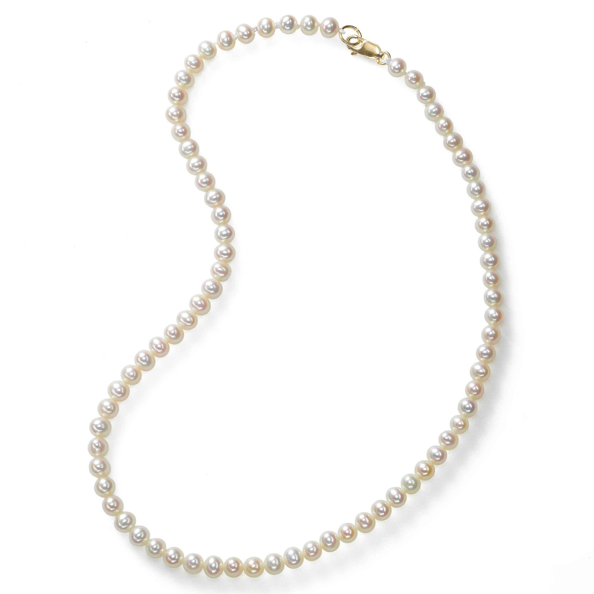 Teen Freshwater Cultured Pearls, 15 Inches, 14K Yellow Gold, | Pearl Jewelry Stores Long Island