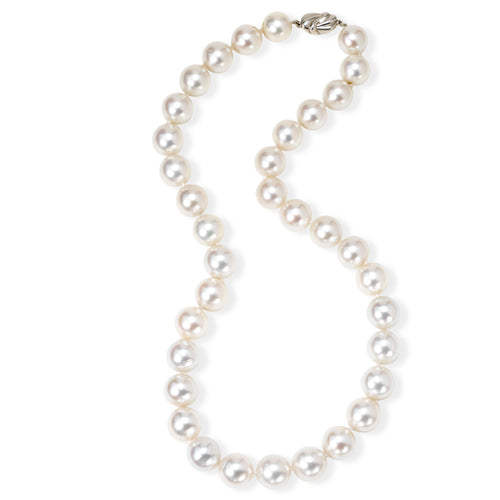 Double Strand Pearl Necklace with Sapphire Cabochon Crystal Clasp -  Fantasia by DeSerio