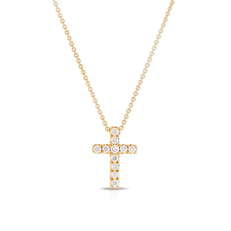 Diamond Cross Pendant Pavé Set, 14K Yellow Gold – Fortunoff Fine