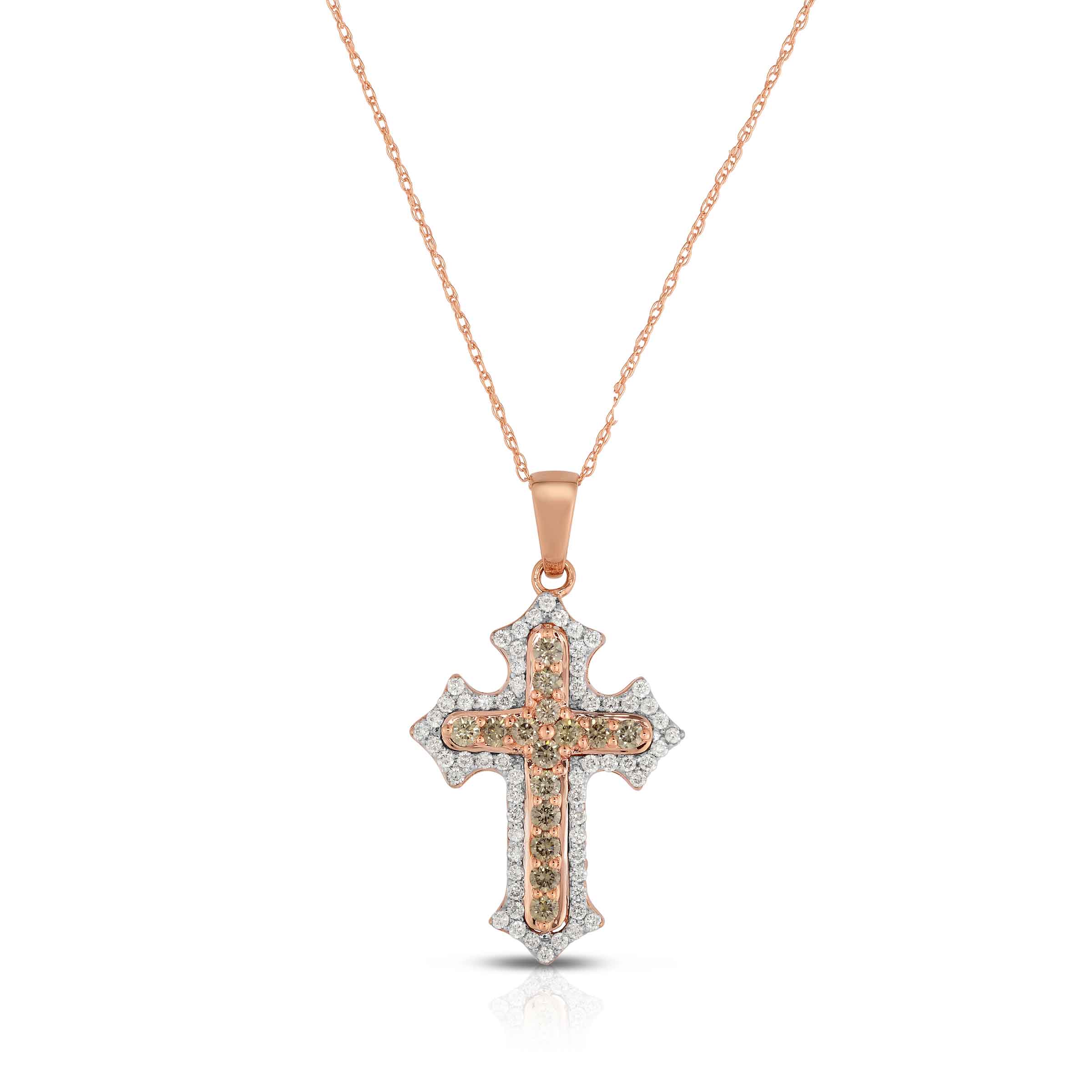 Rose gold clearance diamond cross