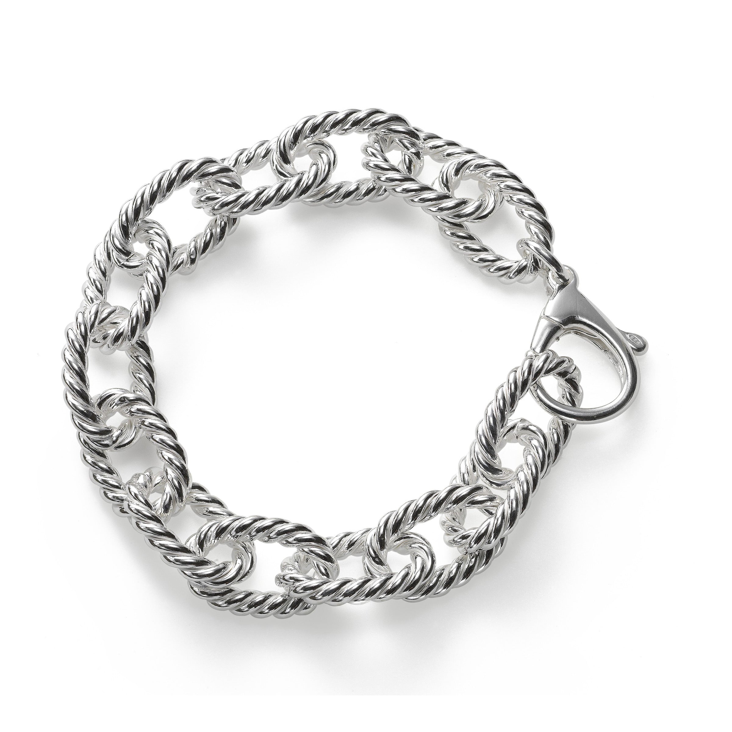 Handmade Silver Bracelet, Chain Link Sterling Silver infinity figure discount 8 textured twist links