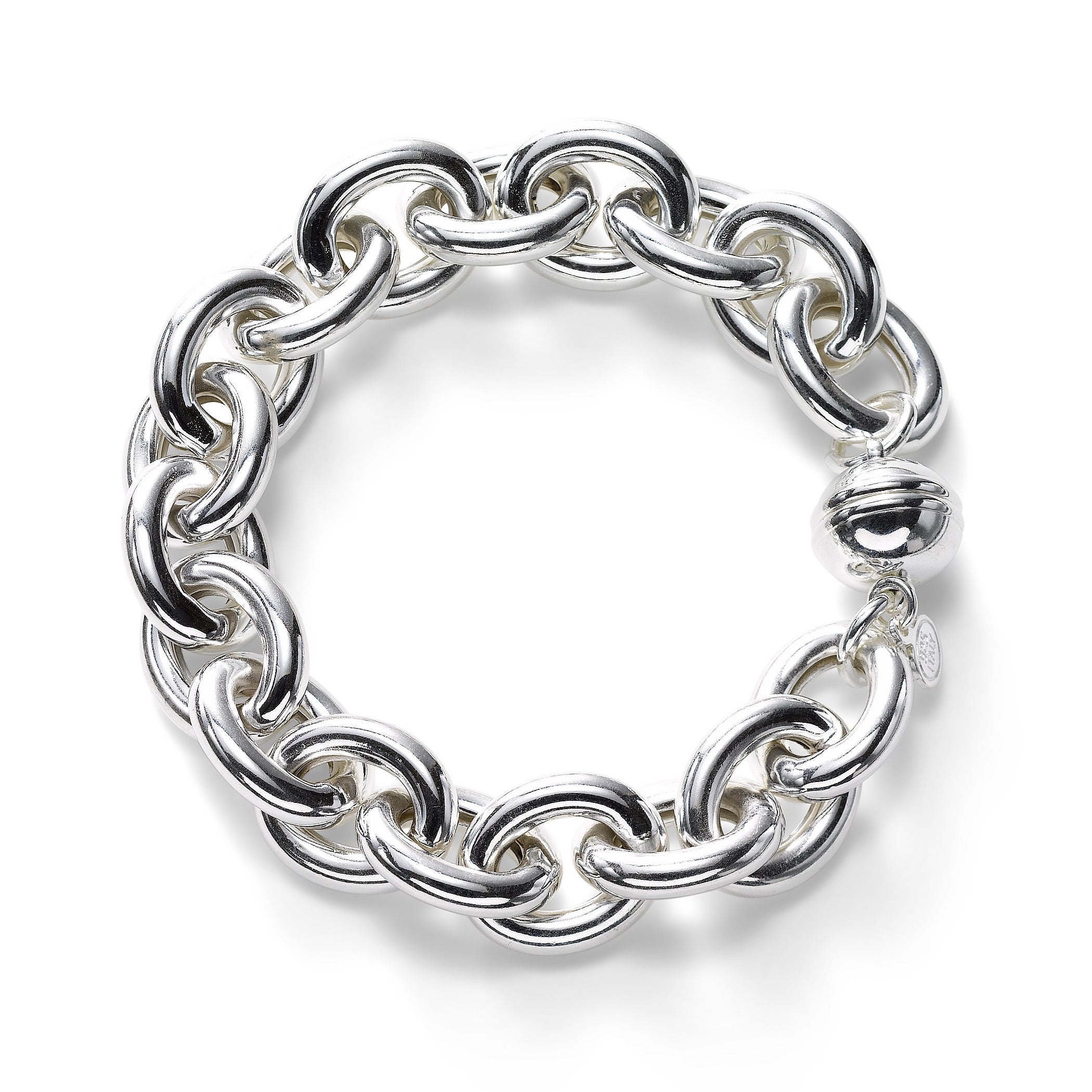 Sterling silver popcorn magnetic clasp bracelets available in various  finishes