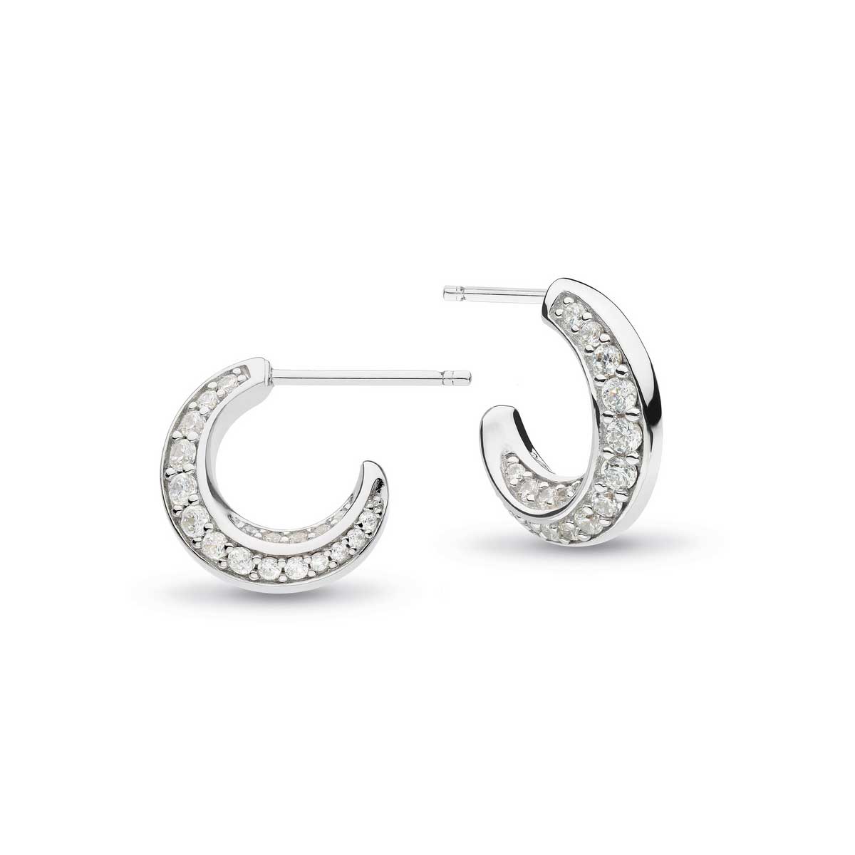 Iconic 50s Dangle Drop Hoop Earrings Silver Tone Minimalist 