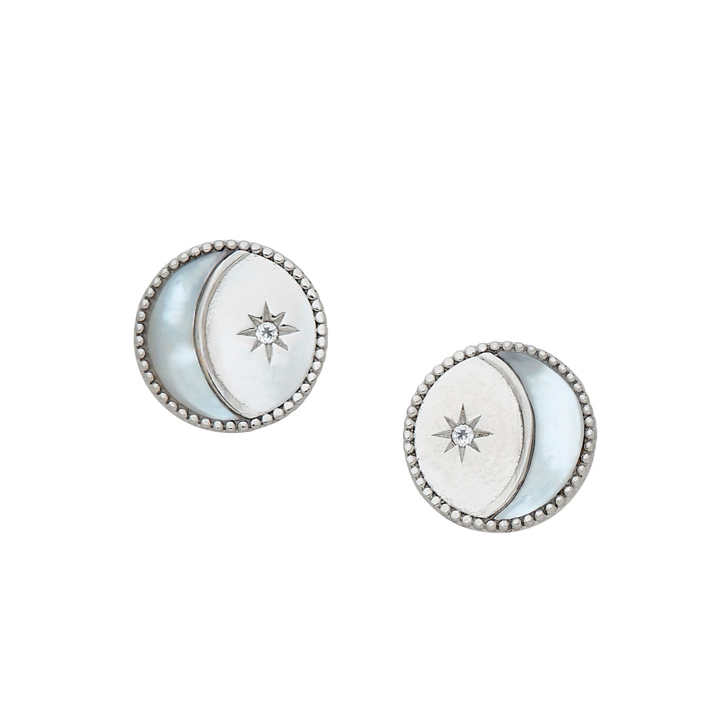 Mother of pearl sterling silver high quality pierced earrings