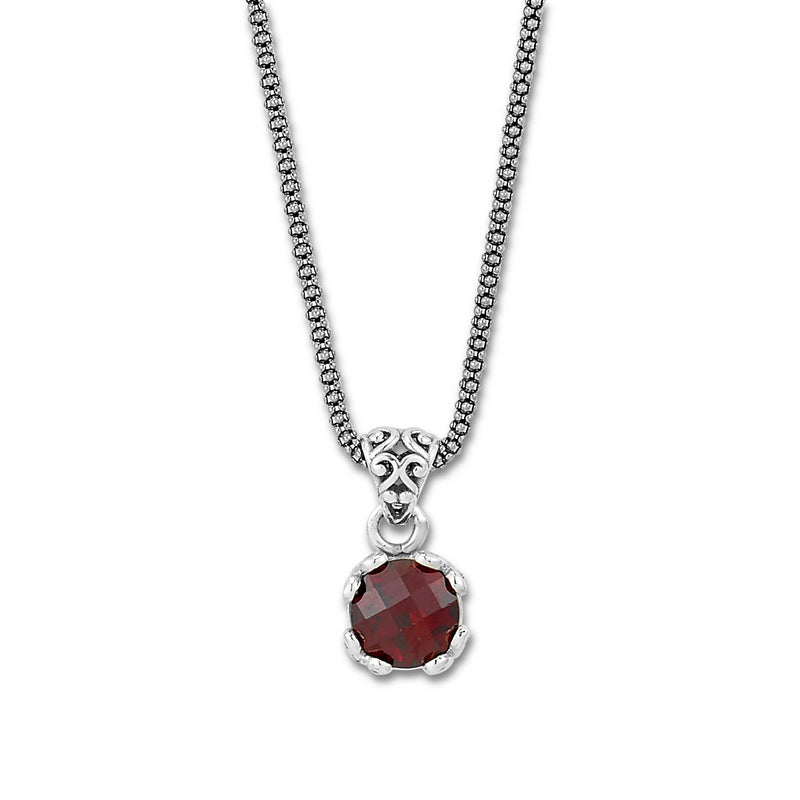 Round Garnet Pendant, Sterling Silver  Gemstone Jewelry Stores Long Island  – Fortunoff Fine Jewelry