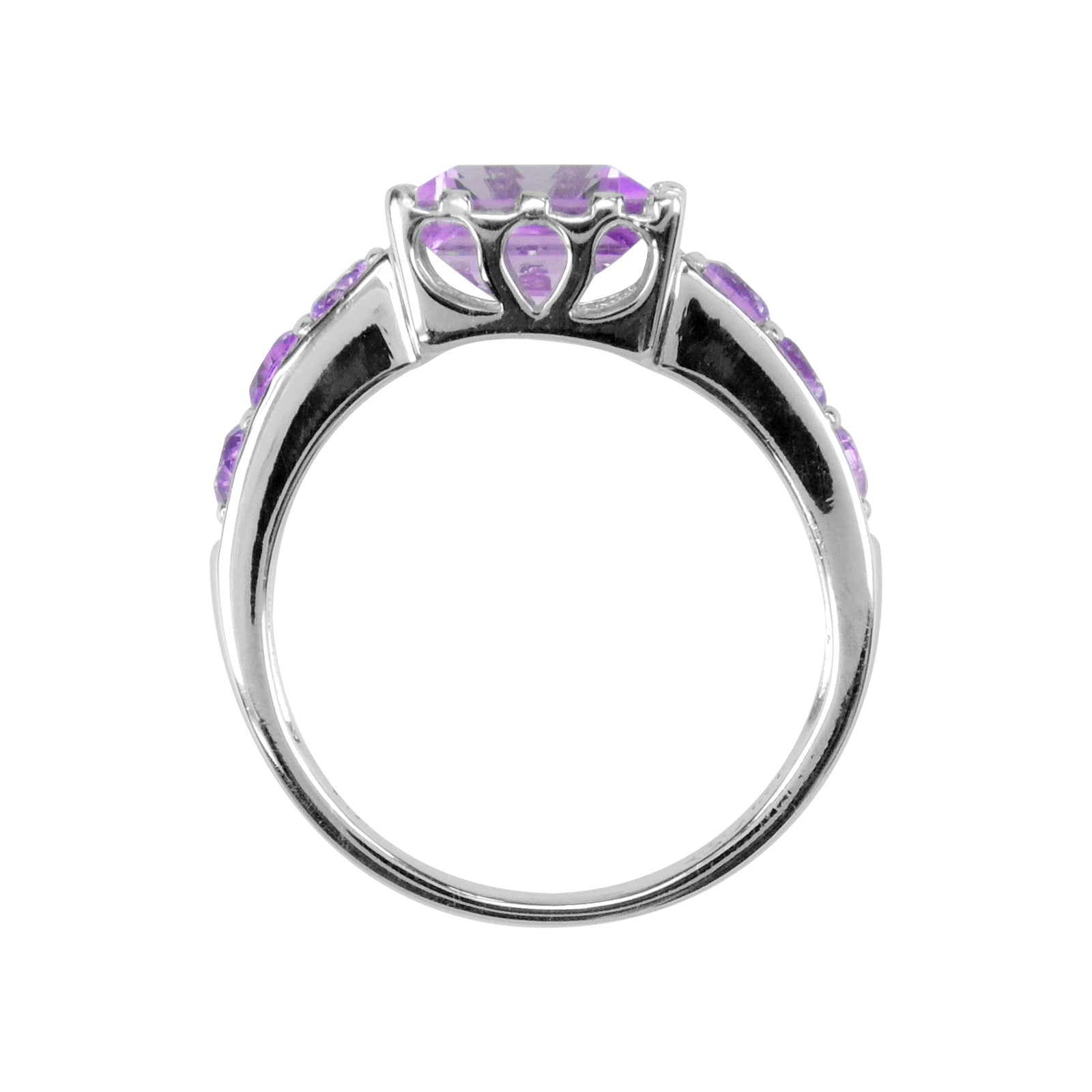 Square cut on sale amethyst ring