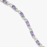 Amethyst and Diamond Bracelet, 14K White Gold