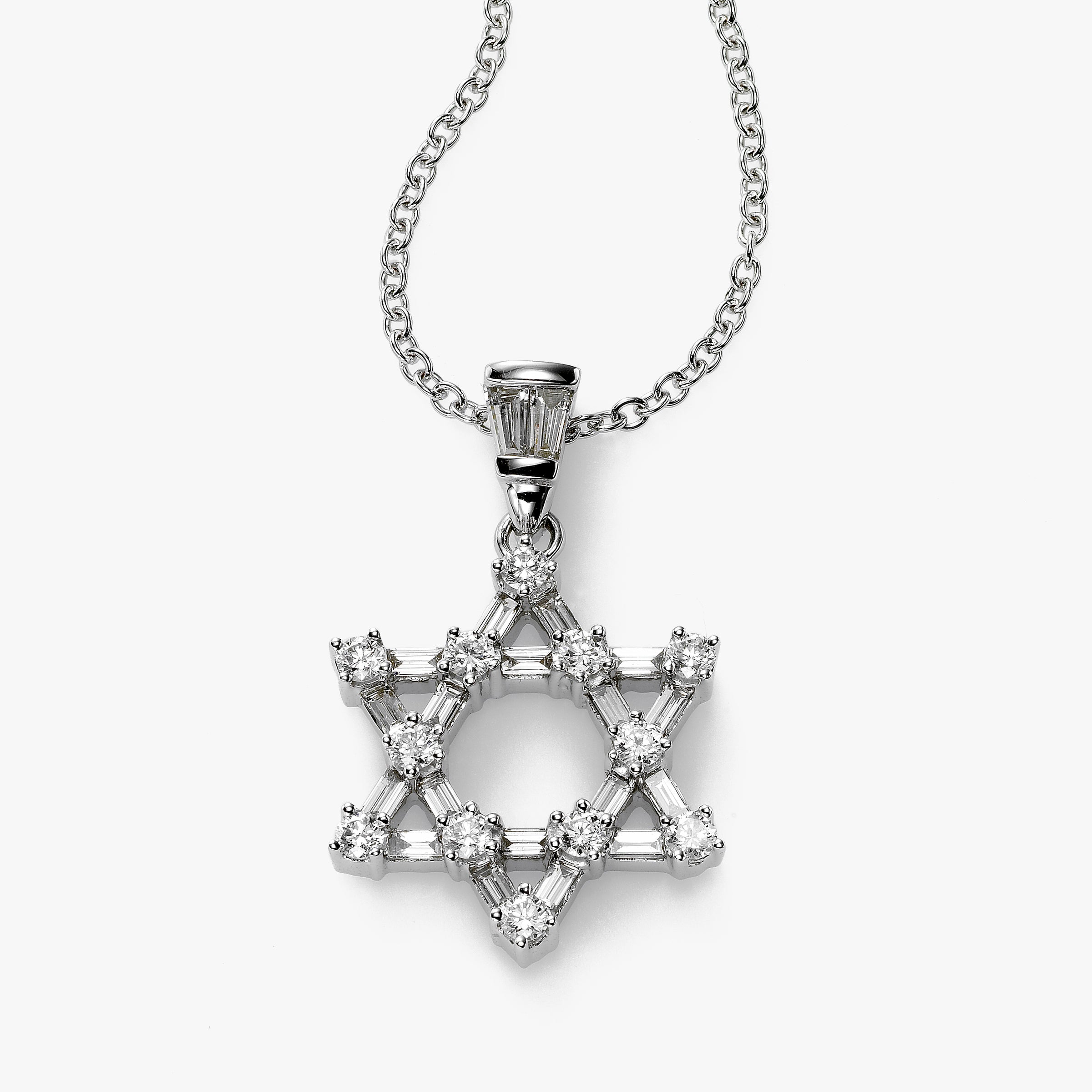 Open Design 14k White Gold Diamond Jewish Star of David Necklace Pendant :  Claddagh Gold: Clothing, Shoes & Jewelry - Amazon.com