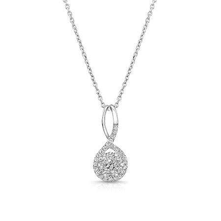 Pavé Diamond Flower Pendant, 14K White Gold  Diamond Stores Long Island –  Fortunoff Fine Jewelry