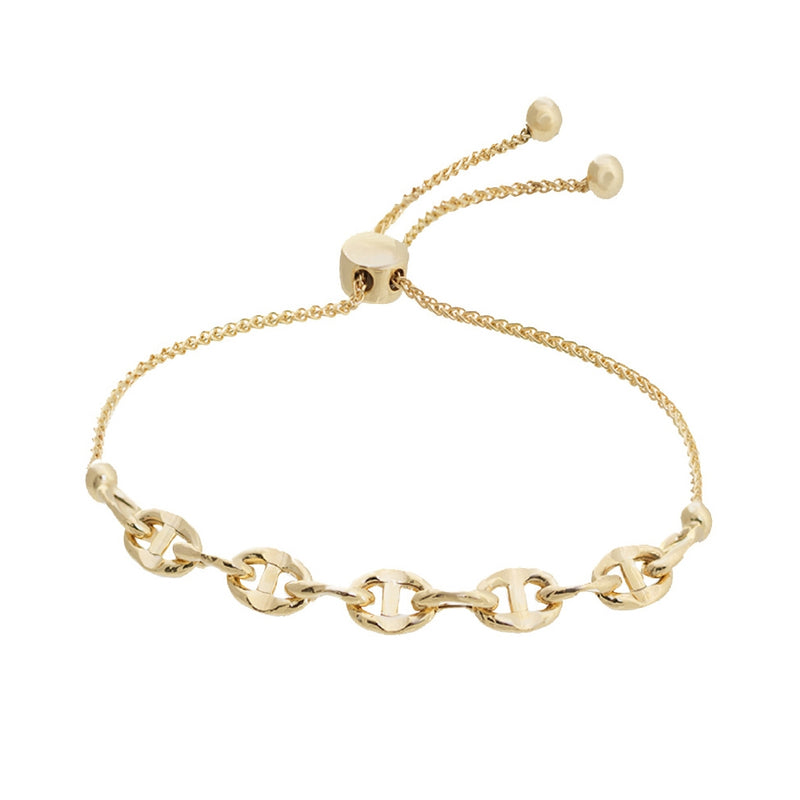 Mariner Link Bolo Bracelet, 14K Yellow Gold