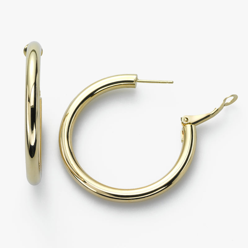 Classic Flat Small Hoop Earrings | 18ct Gold Plated Vermeil