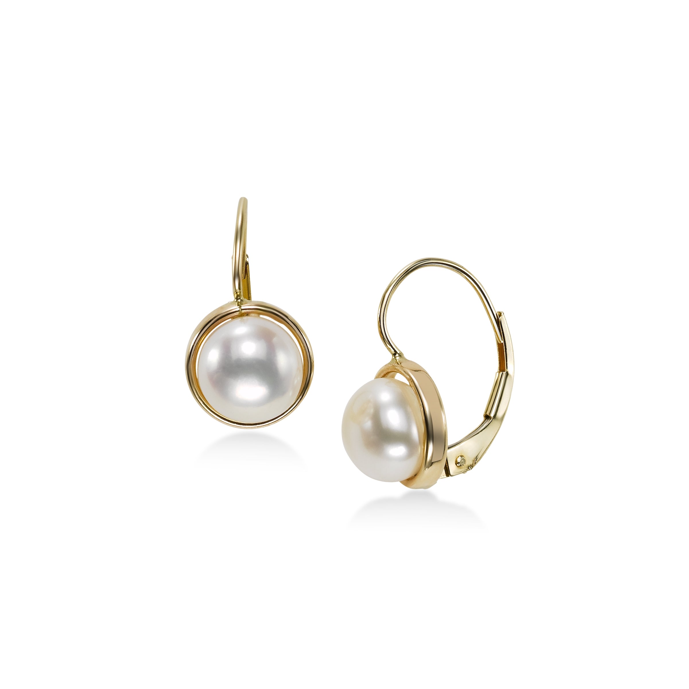 Leverback pearl shop earrings 14k