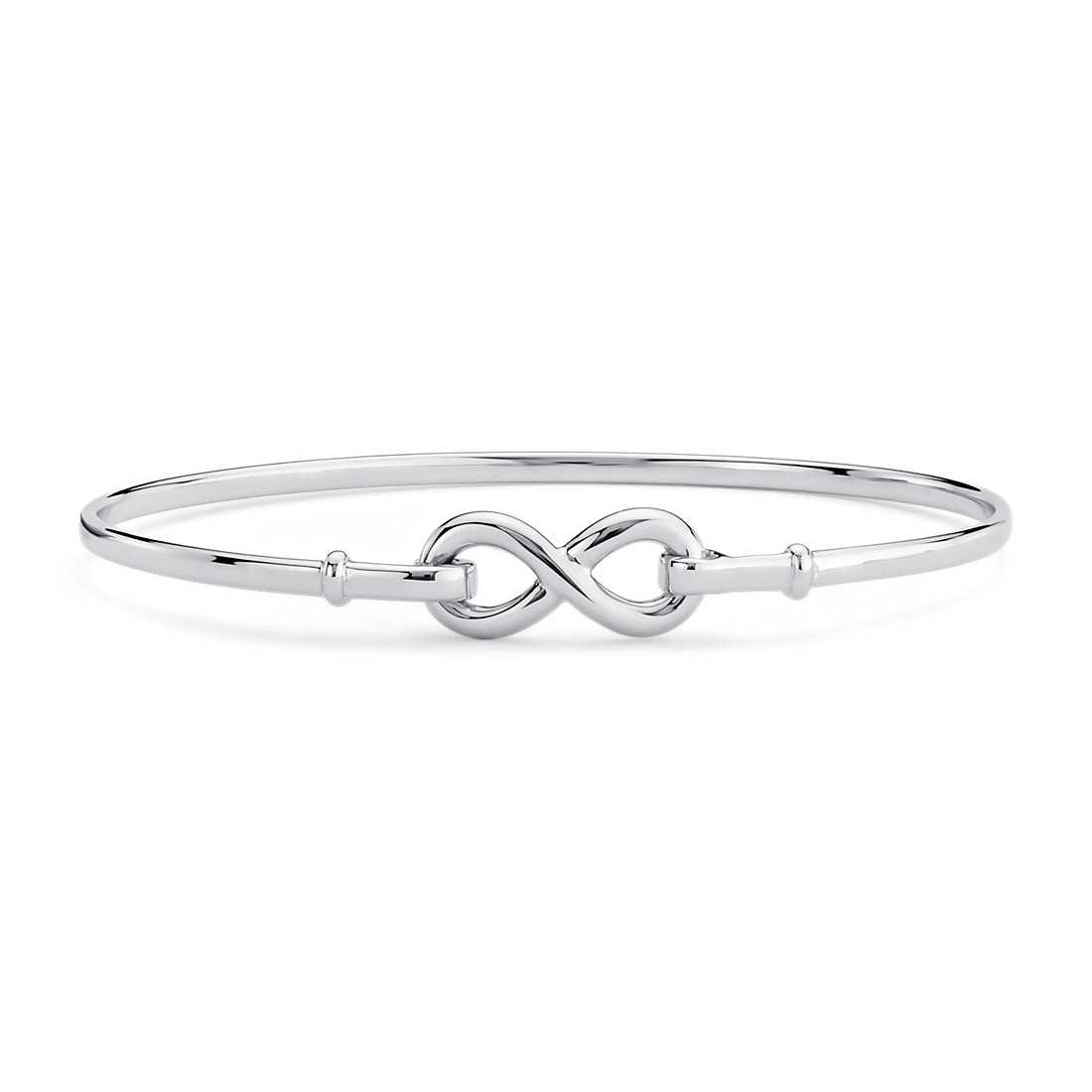 Sterling Silver Bracelet Bangle With The Infinity Symbol - Thin Silver Bangle Made In UK - Bracelets With Infinity